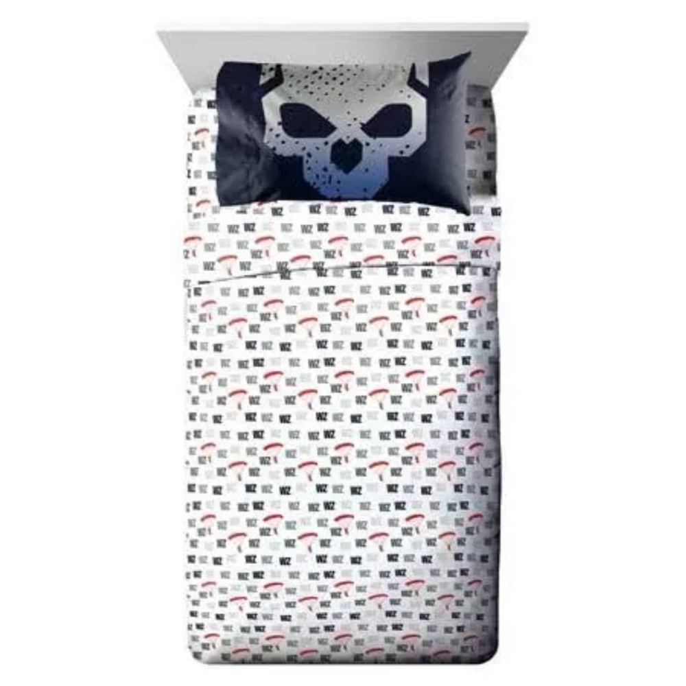 NEW Call of‎ Duty Warzone Twin Sheet Set 3 Piece Microfiber Bedding Skull Logo